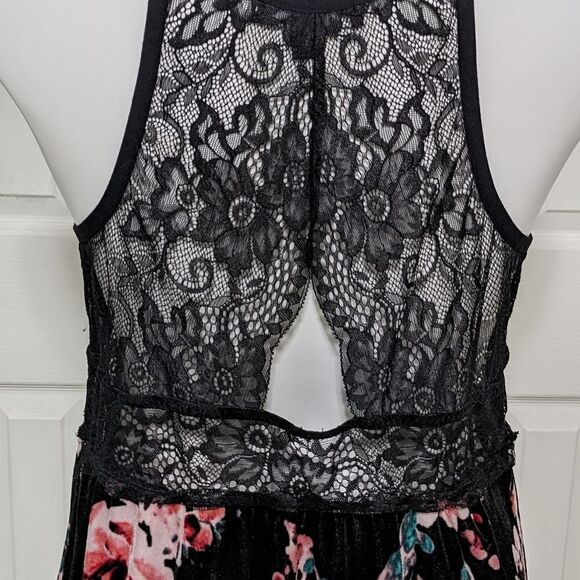 NWOT INC International Concepts Lace bodice / Floral Velvet Chemise / Mini Dress - Picture 8 of 11